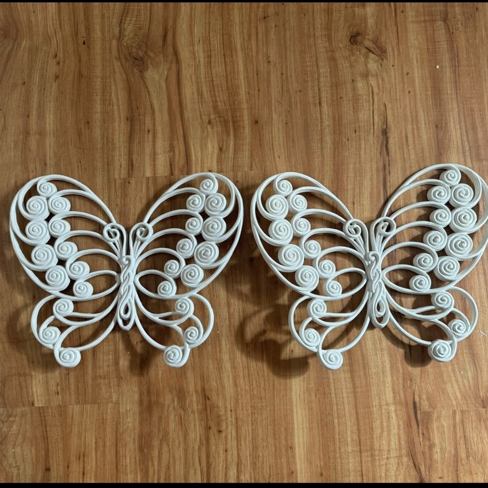 2 Vintage Burwood Butterflies Wall Decor Prop Retro 1976 Butterfly Boho 70s